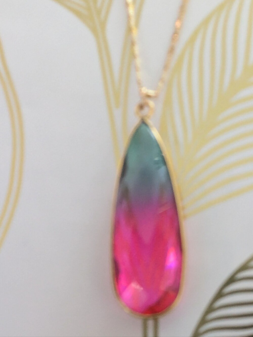 Artisan Made Watermelon Stone Necklace - Picture 10 of 16